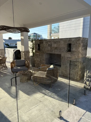Outdoor open fire area